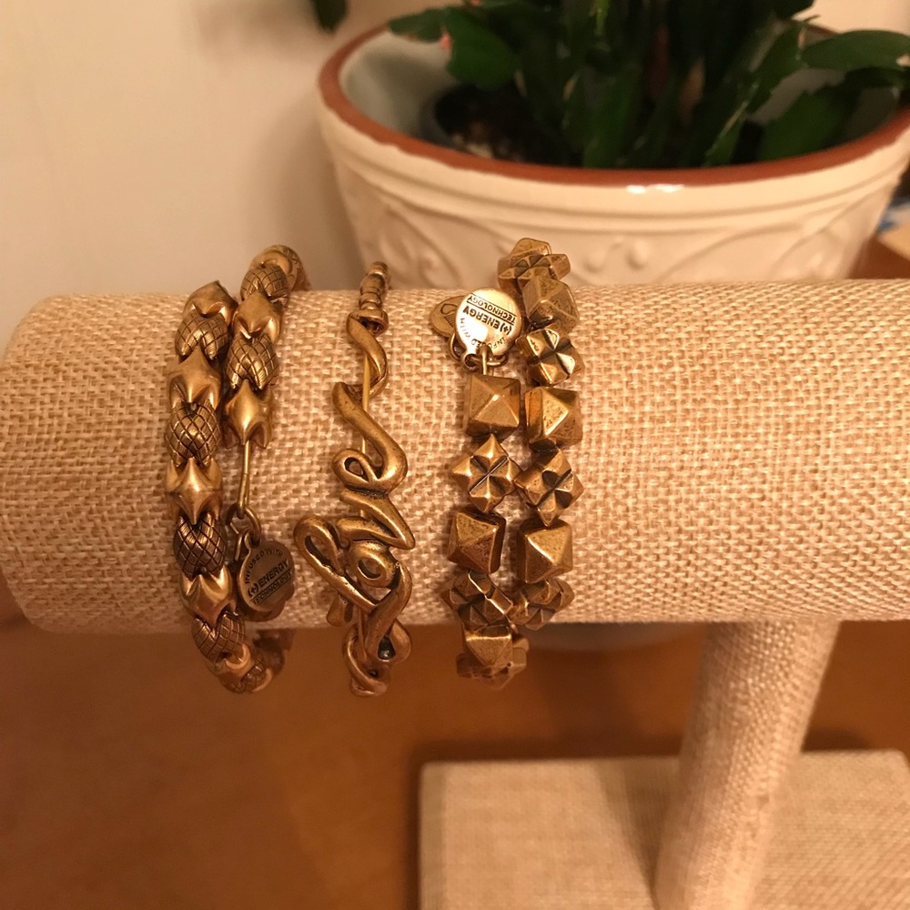 Alex & Ani L💗VE Gold Bracelet Set!!